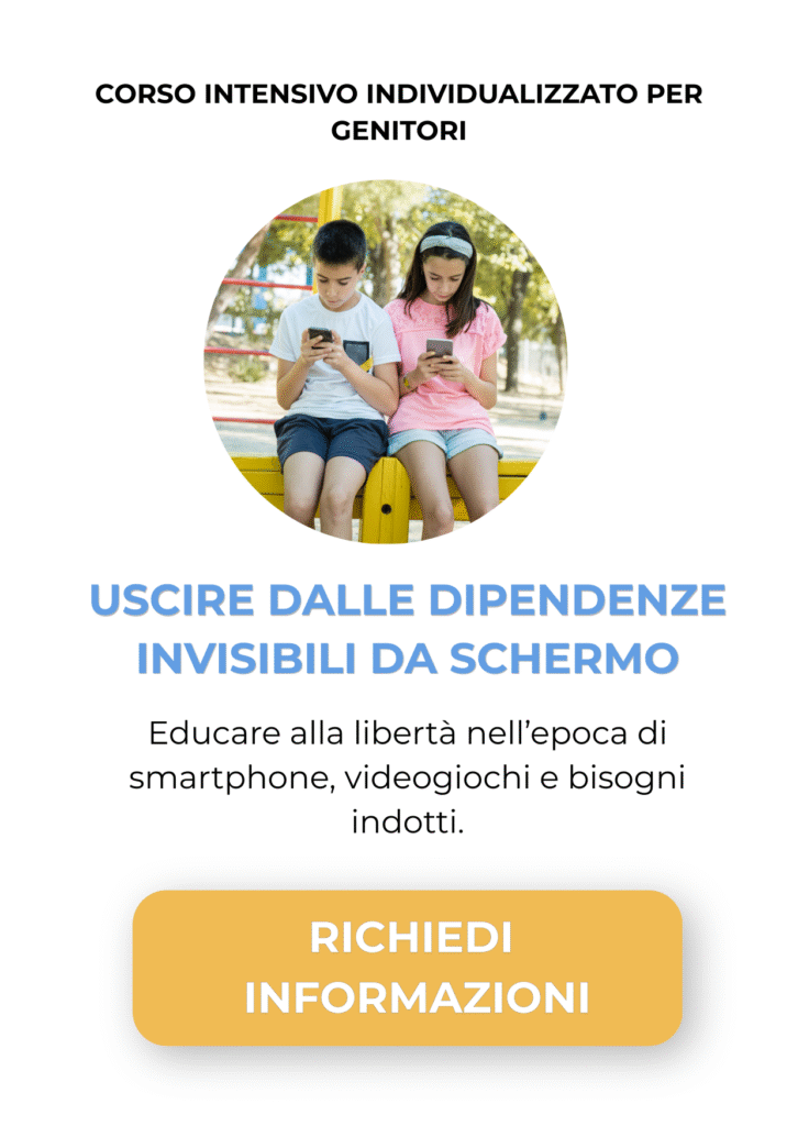 Percorso per genitori sulle dipendenze da schermi nei bambini, smartphone e videogiochi Intelligo
